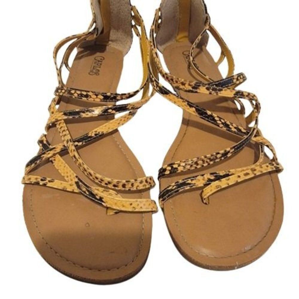 Carlos By Carlos Santana Amara Womens Yellow Black Slingback Sandal Size US 10M